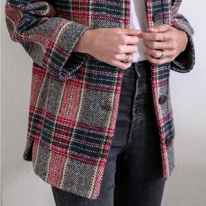 Sezane Izaac Plaid Button-Up Shacket